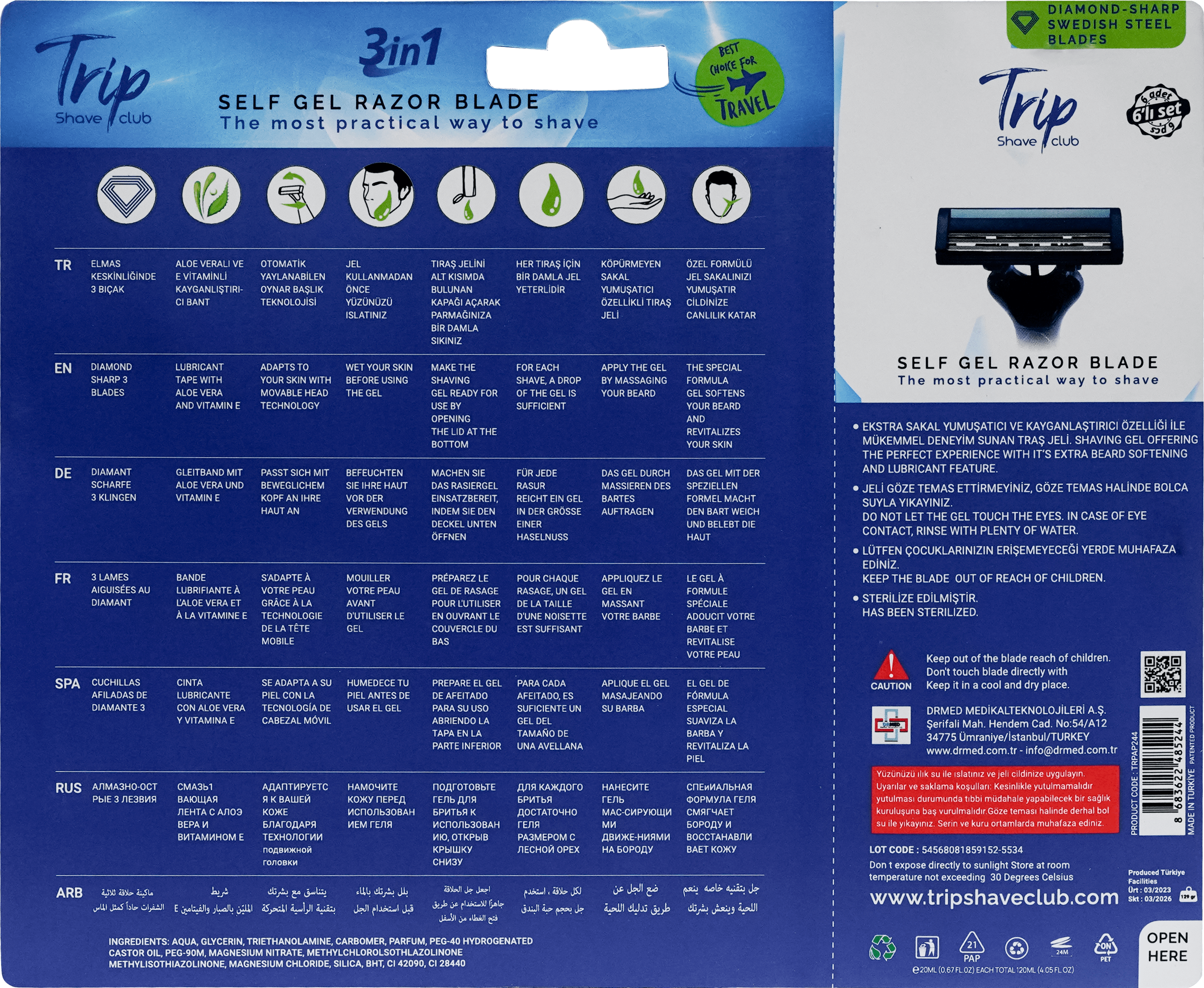 Trip Razor – Six-Pack (Ocean Essence)